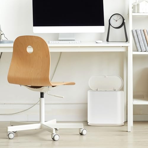 Bote de Basura para Baño Juvale 12L Blanco con Tapa miniatura 2