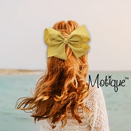 8 Inch Grosgrain Bow For Women And Girls (Gold) #TOP2