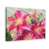 DZSFTY Flower Stargazer Lily Poster Canvas Poster Wall Art Decor Print Picture Paintings for Living Room Bedroom Decoration Frame: Frame:12x18inch(30x45cm)