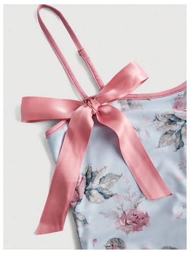 Image of Verdusa Women's Floral Print Wedding Guest Bowknot Bodycon Maxi Dress Sleeveless Summer Dress