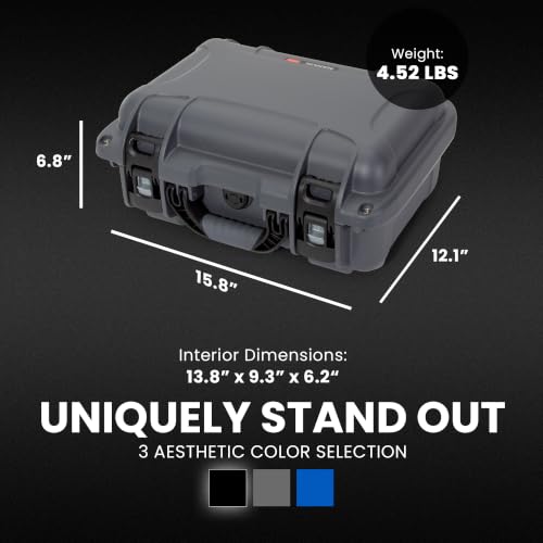 Image of NANUK 915 Empty Hard Case, IP67 Waterproof, Dustproof and Impact Resistant, 13.8 inch x 9.3 inch x 6.2 inch - Rugged Construction for Ultimate Protection, Made in Canada - Graphite