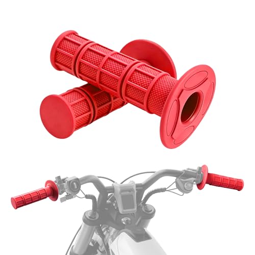 Dirt Bike Grips 7/8" Soft Rubber Motorcross Grips Universal Motorcycle Grips for Sur Ron Talaria E-Ride Pro Tuttio etc (Red)