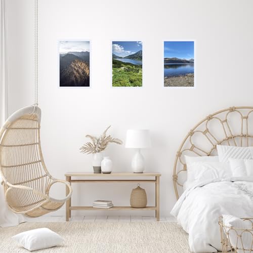Image of JCJMY 9x14 Picture Frame White for Wall Hanging, Wall Mounting Horizontally or Vertically, 9 x 14 Wall Gallery Poster Photo Frame with Shatter Resistant Plexiglass, White