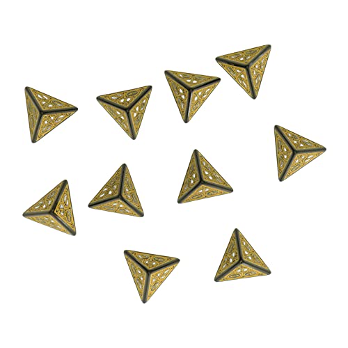 Dice Set, 10Pcs Dnd Window Lattice Carved Rpg Dice Vintage For Board Game(4 Sides) #TOP1