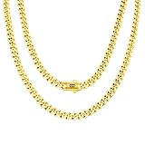 Nuragold 14k Real Yellow Gold Royal Monaco 6mm Miami Cuban Link Necklace (16'-30') Italian Jewelry for Men & Women - 18'