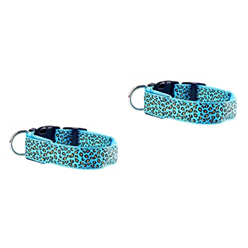Balacoo 2 Unidades ajustável liderado levou leopardo cão azul bicho de estimação iluminar coleira de