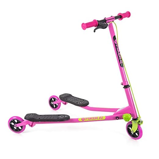 Yvolution B07DXZ8Y3P Y Fliker Air A1 Swing Wiggle Scooter | Three Wheels Drifter for Boys and Girls Age 5 Years Old and Up (Pink/Green), Medium