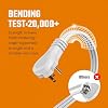 White Extension Cord 10+ Ft 3-Prong 3-Outlet Extension Wire- Space-Saving Flat Angled for Indoor Use by Bindmaster- UL-Listed