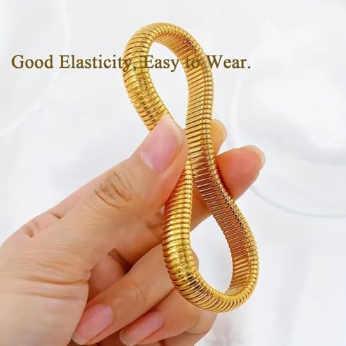 Image of Long tiantian Gold Bangles for Women Bangle Bracelets Chunky Bangles Bracelets Non Tarnish Gold /Silver Bracelet for Women Trendy Jewelry Gifts