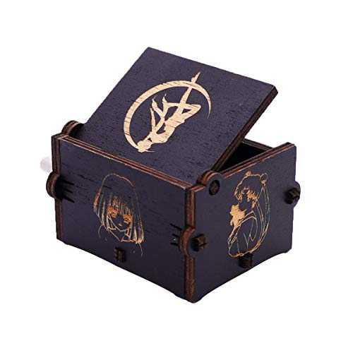 image for Youtang Sailor Moon Music Box Hand Crank Musical Box Carved Wooden Mus