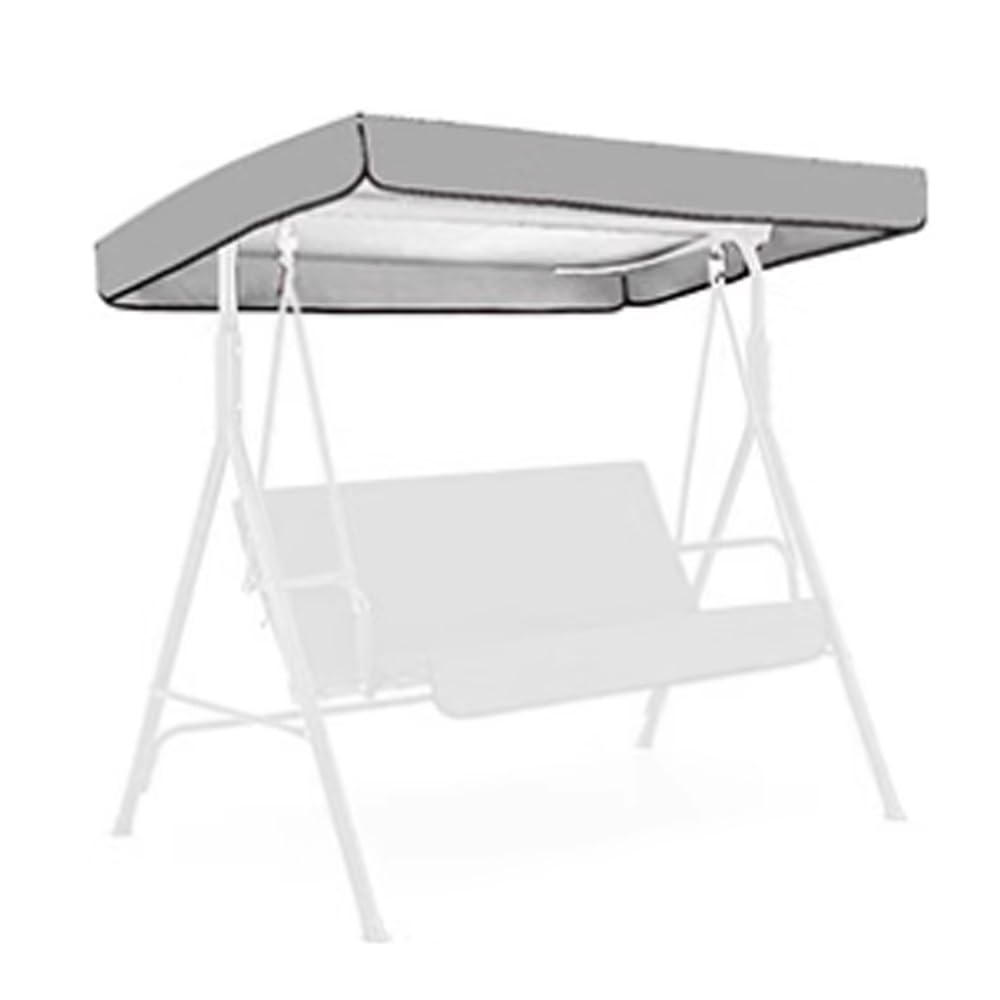 Tettuccio di ricambio universale impermeabile per dondolo da giardino a 3 posti, protezione dai raggi UV, colore grigio, 190 x 132 cm, perfetto per uso esterno