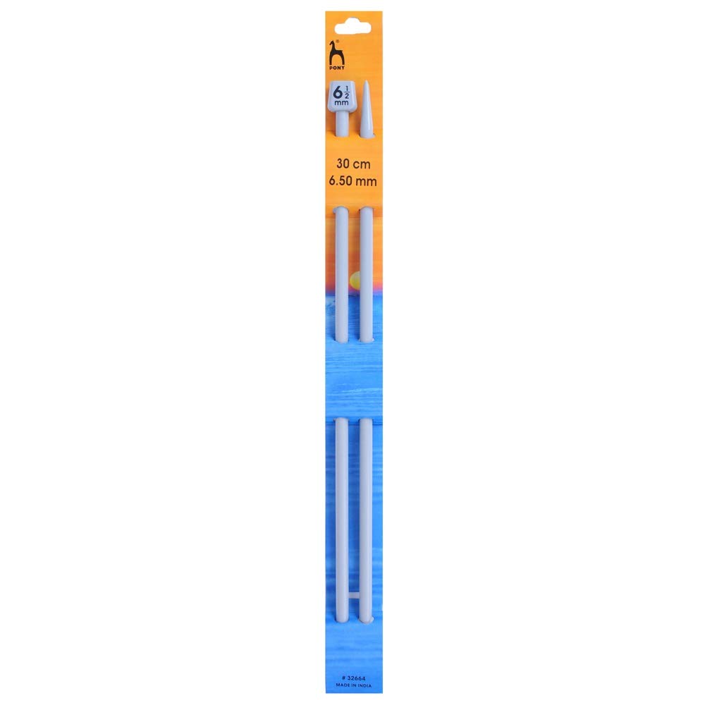 Pony - Single Ended Classic Knitting Needles - Flexible ABS Plastic - 30cm x 6.50mm