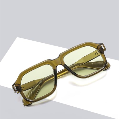 Fashion Rectangular Sunglasses Women Large Frame Minimalist Style Unisex Uv4002