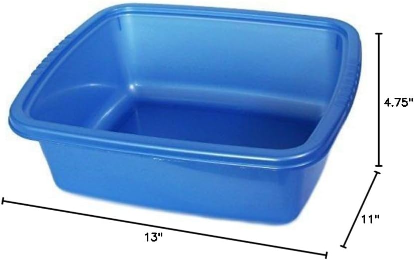 YBM Home Plastic Dish Pan Basin 5.75 in. H x 11 in. W x 13 in. L Ba430 (1, Blue)