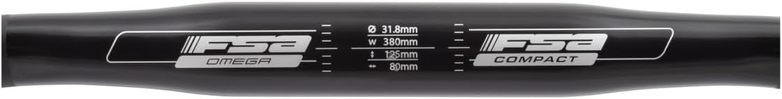 FSA, Omega Compact Fold 380 mm 31.8 Unisex Adult, Black, 38 cm