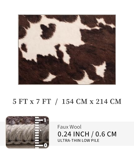 Tapete decorativo 5x7 Brown estilo vaca miniatura 6