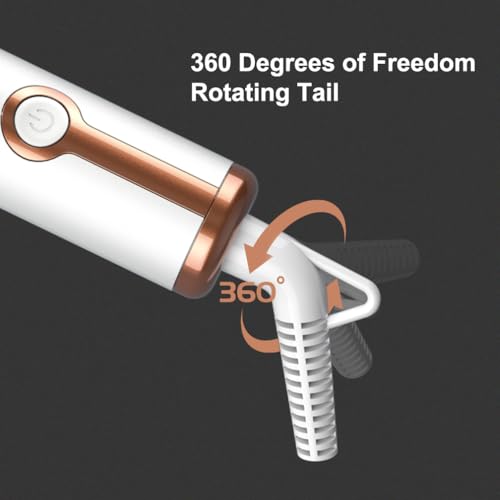 JINRI Automatic Rotating Curling Iron-Beach Waves Curling Wand, Pumped-Up Volume, Portable Hair Curler, 500 Million Ionic, Dual Voltage & Lightweight for Travel, Ceramic Coating, 1 Inch, White — view 6