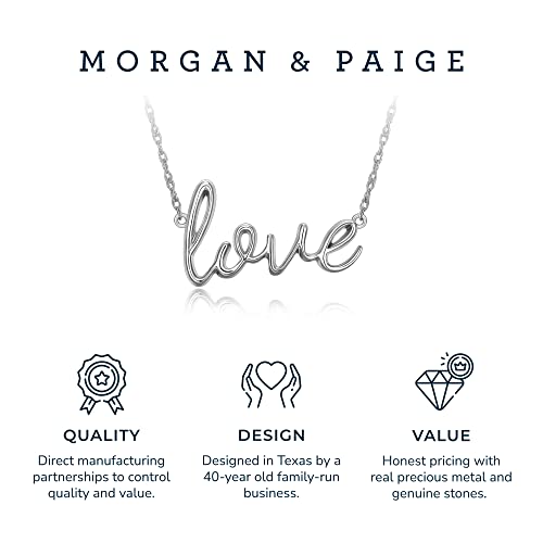Morgan & Paige Dainty Statement Necklace For Women, Sterling Silver Pendant With Cursive Letters, Teens And Girls, Everyday Jewelry, 16 Inch With 2 Inch Extender Chain #TOP4