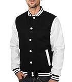 Urban Classics - Havard Oldschool College Jacke - Schwarz Weiss TB 201 (L, Schwarz Weiss)