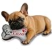 Personalisiertes Hundespielzeug Knochen – bestickter Canvas Hundeknochen mit Name – wählbar mit Quietscher oder Rassel – 20 Farben – Größen XS bis XXL