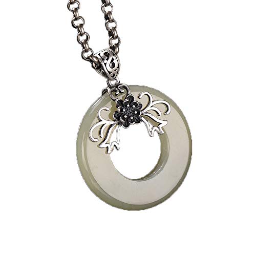 Pendentif jade blanc de Hotan et argent 925, le cadeau idéal pour femme