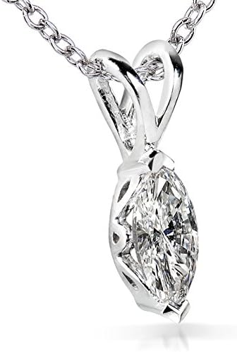 Kobelli Diamond Solitaire Marquise 1/4 Carat in 14K White Gold
