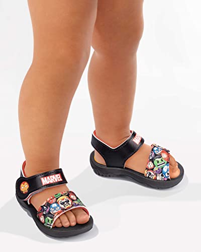 Sandália Marvel Little Heroes, Grendene Kids, Bebê Meninos, Preto/Vermelho, 20/21