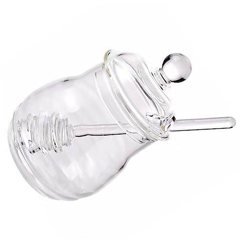 HOLIDYOYO 1 Set Bottle Syrup Sugar Pot Mini Jam Jars Containers with Lids Kitchen Gadget Candy Small Honey Jars Honey Dispenser Honey Jar with Lid Honeycomb Honey Jar White re-usable
