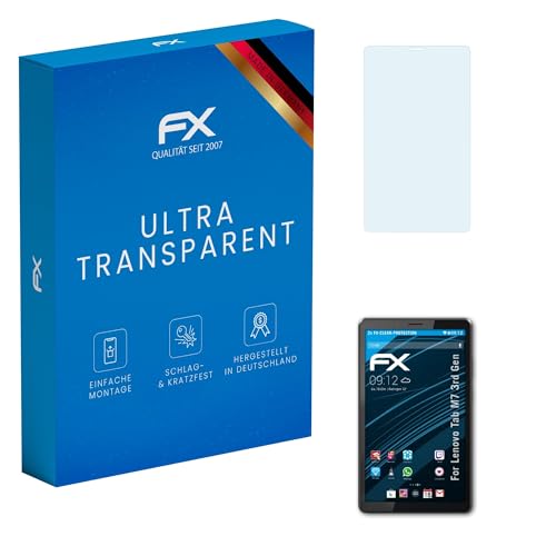 atFoliX Lámina Protectora de Pantalla compatible con Lenovo Tab M7 3rd Gen Película Protectora, ultra transparente FX Protector Película (2X)
