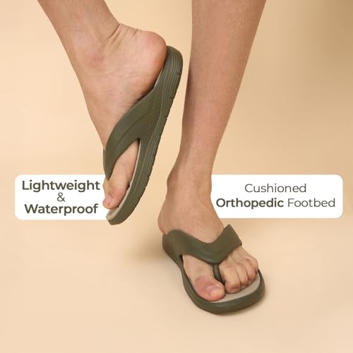 Image of YOHO Snugly Flip Flops for Men | Orthopedic Slippers & Relieving Acupressure | Waterproof Monsoon Footwear | Dual-Tone Design
