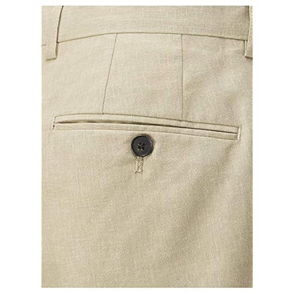 Skopes Herrars linneblandning kostymbyxor i sten (Morant)