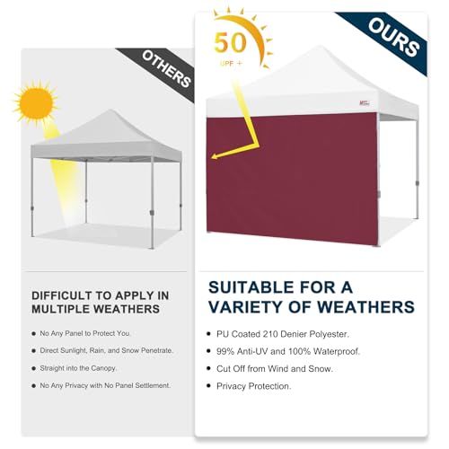 Image of MASTERCANOPY 10x10 Pop Up Canopy Sidewall Only 1-Pack Burgundy