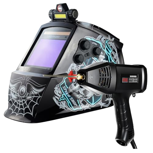 Image of TRQWH 200Amp Portable Welder Handheld MMA Welder Machine & Large Viewing Auto Darkening Welding Helmet