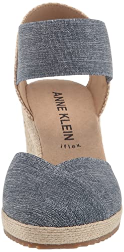 Anne Klein Women's Zoey Wedge Sandal, Denim, 8 #TOP1