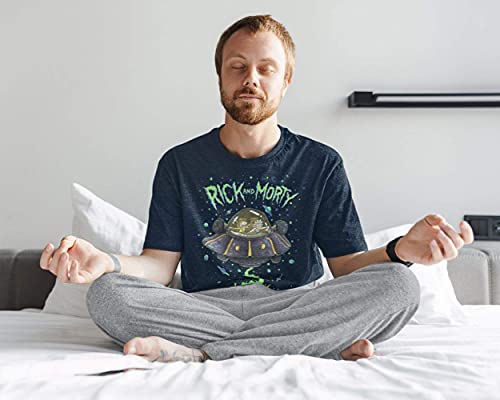 Ripple Junction Rick And Morty Spaceship Dumping Adult T-Shirt Medium Heather Navy #TOP2