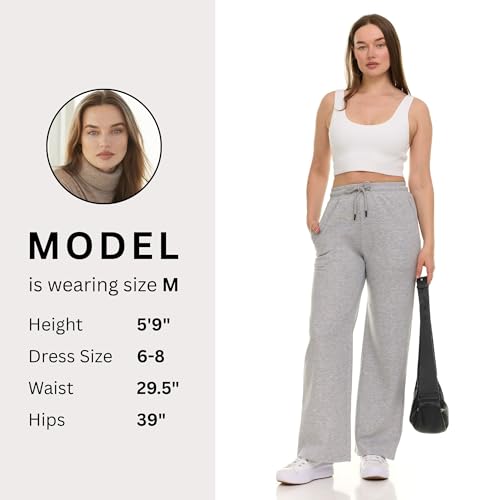 Wide Leg Sweatpants Women – High Waisted Comfy Fleece Baggy Womens Sweatpants, Casual Loose Women Lounge Pants2