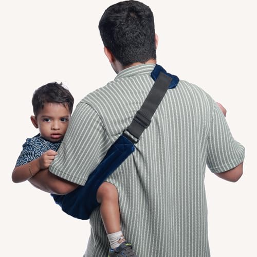 Image of Snugs Ergonomic Baby Carrier | Luxe Edition | Toddler carrier | Sling carrier | Breathable and Lightweight Fabric | Adjustable Straps | Suitable for 8 Months to 4 Years | Supports Up to 20 Kg (Oxford Blue)