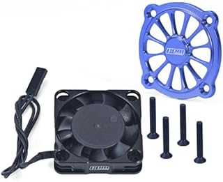 Aluminum 6061 Motor Heatsink with Metal Frame Cooling Fan and Protective Cover for Arrma 1/10 Gorgon 4X2 Mega 550 Brushed Monster Truck-ARA3230 Upgrades - Blue