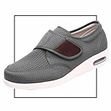 POFH Deportivas Ancho Especial Hombre Zapatillas Pie Ancho Hombre Calzado Ortopédico Transpirable Ajustable para Edema Zapato De Salud Cómodo (Color : Gray, Size : 40 EU)
