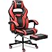 BASETBL Gaming Stuhl,PC Gamer Racing Stuhl Bürostuhl Schreibtischstuhl mit fußstützen Ergonomischer Gaming Sessel,Verstellbare Armlehne Bürostuhl Gaming Stuhl bis 150kg belastbar(Rot)