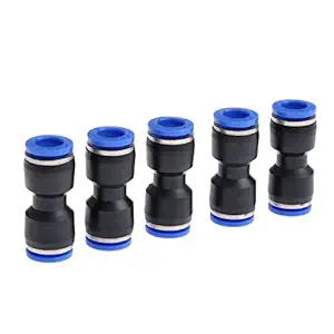 5pcs Pneumatic Straight Union Connectors Push In Fittings For Air Water Tube 10mm