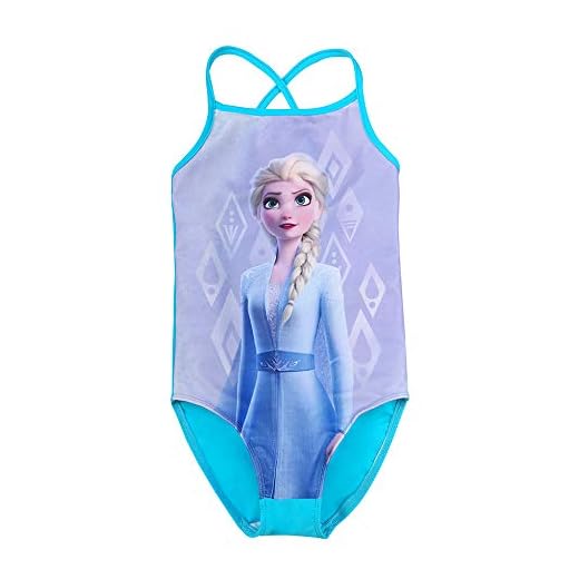 Disney Mädchen Die Eiskönigin, ELSA Badeanzug, blau, Größe 116, 6 Jahre