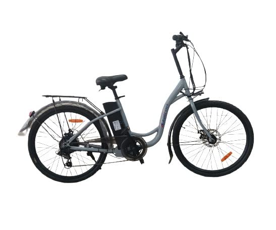 Image of EV City Electric Bicycle Speed Upto 25 km /hr for Men and Women Comes with Lithium Battery (8.8 AH, Grey)