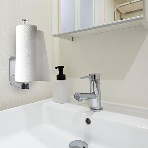 Image of 2 Pack Paper Towel Holder, Easy Tear with Damping Function, Single Hand Operable Wall Mount Paper Towel Holder, Self-Adhesive or Drilled for Kitchen,Under Cabinet, Bathroom.Stainless Steel