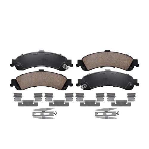 Image of Detroit Axle - 4pc Rear Ceramic Brake Pads for 2001-2005 Chevrolet Silverado 1500, 2001-2006 GMC Sierra 1500, 2005 Silverado Sierra 1500HD, Tahoe Yukon XL Suburban Avalanche 1500 Escalade ESV EXT