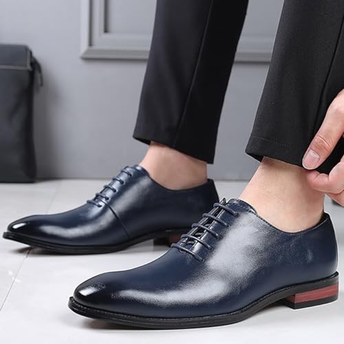 Men's Retro Slip-on Lace Up Business Oxfords Dress Classic Non Slip Casual Leather Work Dress Shoes Fashion Comfortable Formal Wedding Shoes2