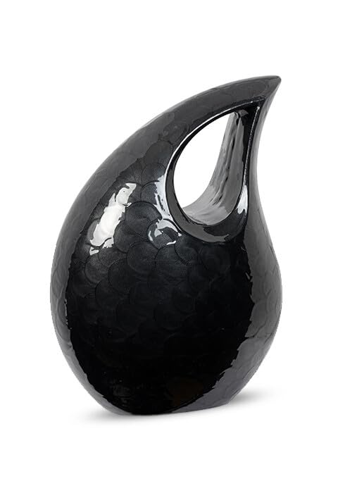 Urne pour cendres en aluminium larme noire funéraire pour columbarium et maison
