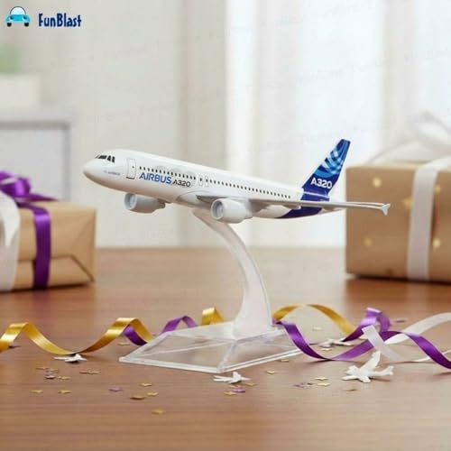 Image of FunBlast Diecast Aeroplane Scale Model - Airplane Miniature Model Only for Display, Size -14 Cm (A320-Airbus)