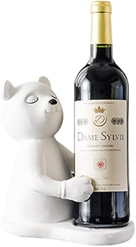 LYLY Estante de vino de estilo europeo, oso de bienvenida, decoración de estante de copa de vino tinto, adecuado para decoración del hogar,
