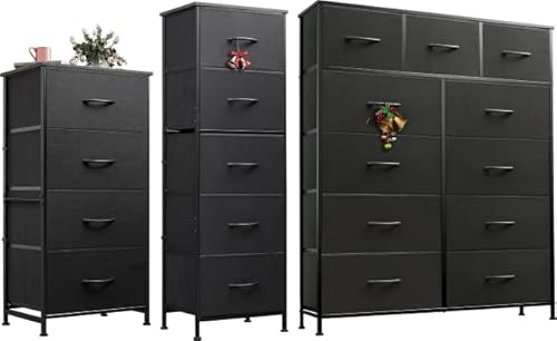 WLIVE 4 Drawer, 5 Drawer and 11 Drawer Dresser Set,